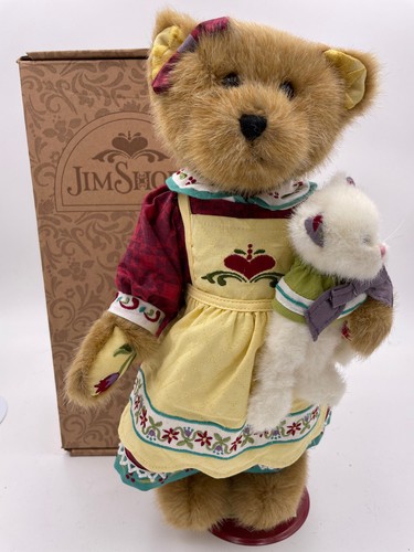 Boyds Bear Plush- Bear in Dress with Cat 14" - #4014725 - Picture 1 of 3