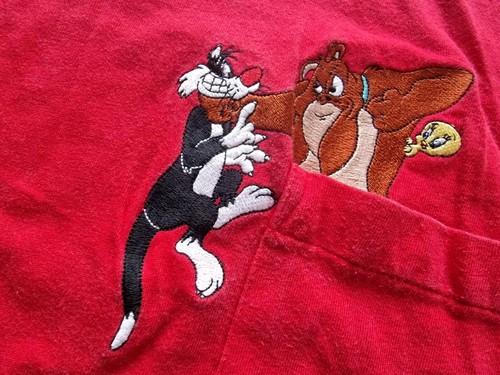 Looney Tunes Cotton T-Shirt Sylvester & Hector Warner Bros XL Vintage 90s - Picture 3 of 8