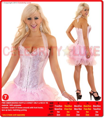 New Ladies Burlesque Corset Rockabilly Moulin Rouge Fancy Dress Costume Overbust - Picture 2 of 30