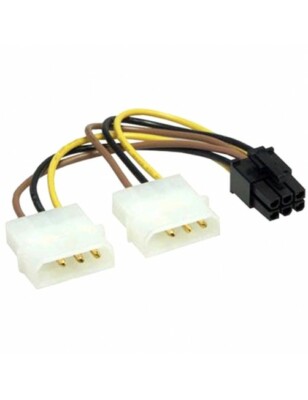 Dual 4 pin molex to 6 pin pci-e PCI Express 6 Pin Graphics Card Power Cable