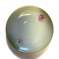RS Pink White Floral Green White Germany Made Decorative Plate 20th Century 4.6”