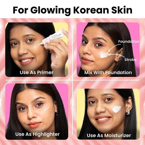NY Bae PRO Strobe Cream Primer+Highlighter+Moisturizer Glowing Korean Skin 12gm - Picture 4 of 6