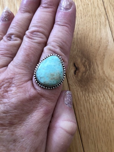 Light Blue Peruvian Turquoise Size 10 Ring - Picture 5 of 6
