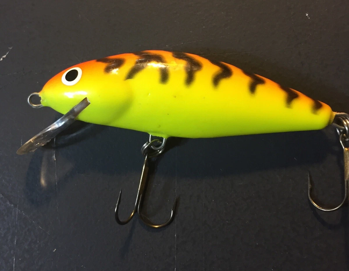 Appât de pêche à manivelle en bois vintage Creek Chub bébé pikie