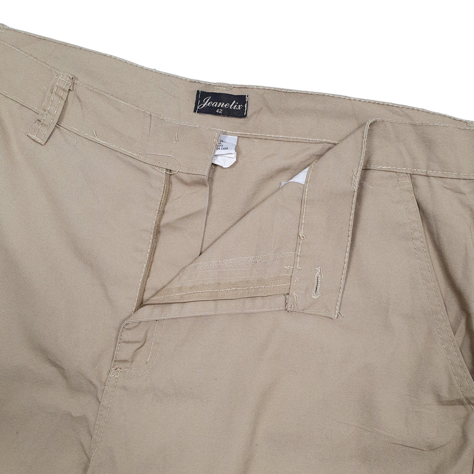 JEANETIX Beige Cargo Workwear Cotton Shorts Mens W42 image 3