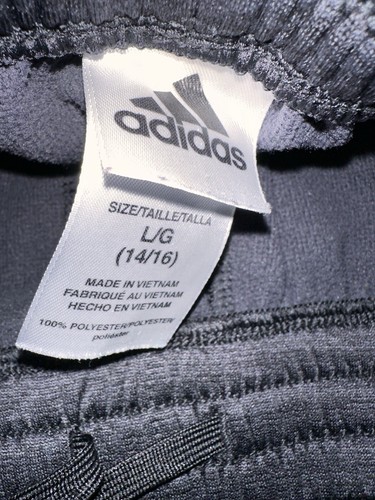 Adidas Boys Dark Grey Pants Size Large (14/16) Gold Logo - Picture 8 of 14