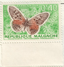 Madagascar - 1960 Butterflies and Agricultural Products - Acraea hova