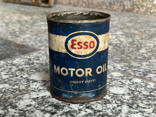 RARE OLD GENUINE VINTAGE ESSO MOTOR OIL (HEAVY DUTY) ADV. TIN OIL CAN POT - Picture 9 of 12