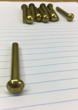 1/4 X 2 Rivet Solid Brass Round Head Long Blacksmith 1/4"  2" Made USA (10 pcs)