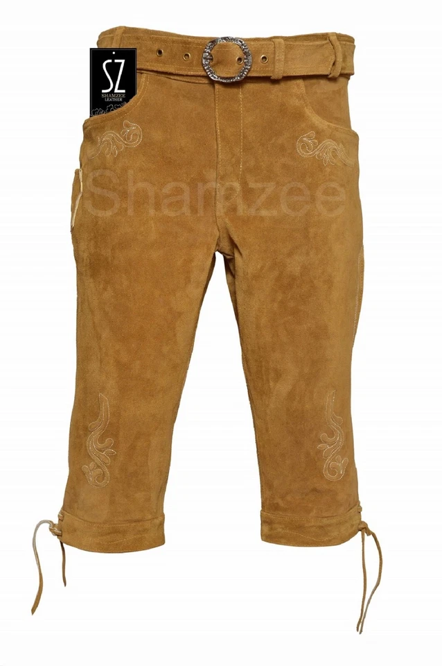  Lederhose  inklusive Gürtel olive farbe Echtleder größe 46-48_60 - Bild 1 von 2