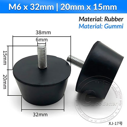 M6 M8 M10 Verstellbare Gummifüße Schraube Bolzen Nivellierfuß Maschine Möbelfüße - Bild 17 von 59