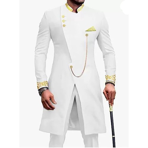 Bestickter Herren Anzug Lang Set Herren Anzug Set Bankett Kleid Anzug Dinner Suit - Bild 6 von 17