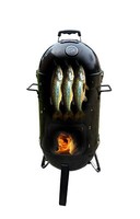 RäUcherofen Grillofen Grill Mit Thermometer Grilltonne RäUchertonne Smoker Ofen