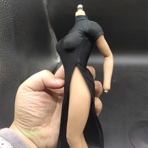 1:6 Scale Black Cheongsam Dress 12" Clothes for Female Figure Body - Picture 4 of 6