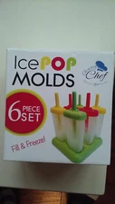 ICE POP Molds 6 Pc. Set Popcicle Frozen Treats Built-In Handles w/ Deep Guards