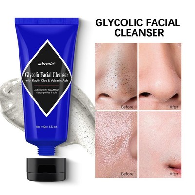 100g Men's Facial Wash Volcanic Ash Facial Cleanser Foam Deep Pore Cleanser O6Y6