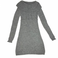 Mudd Sweater Dress Long Sleeve Cowl Neck - Size S - Gray