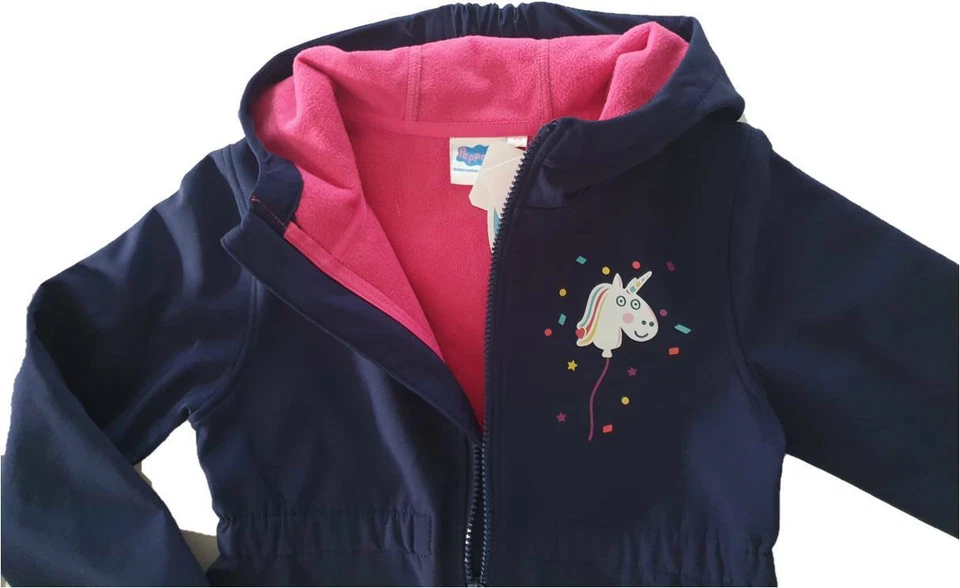 Peppa Pig Softshelljacke Funktionsjacke Jacke Mädchen Gr. 98-128 Gefüttert Kapuz - Bild 3 von 4