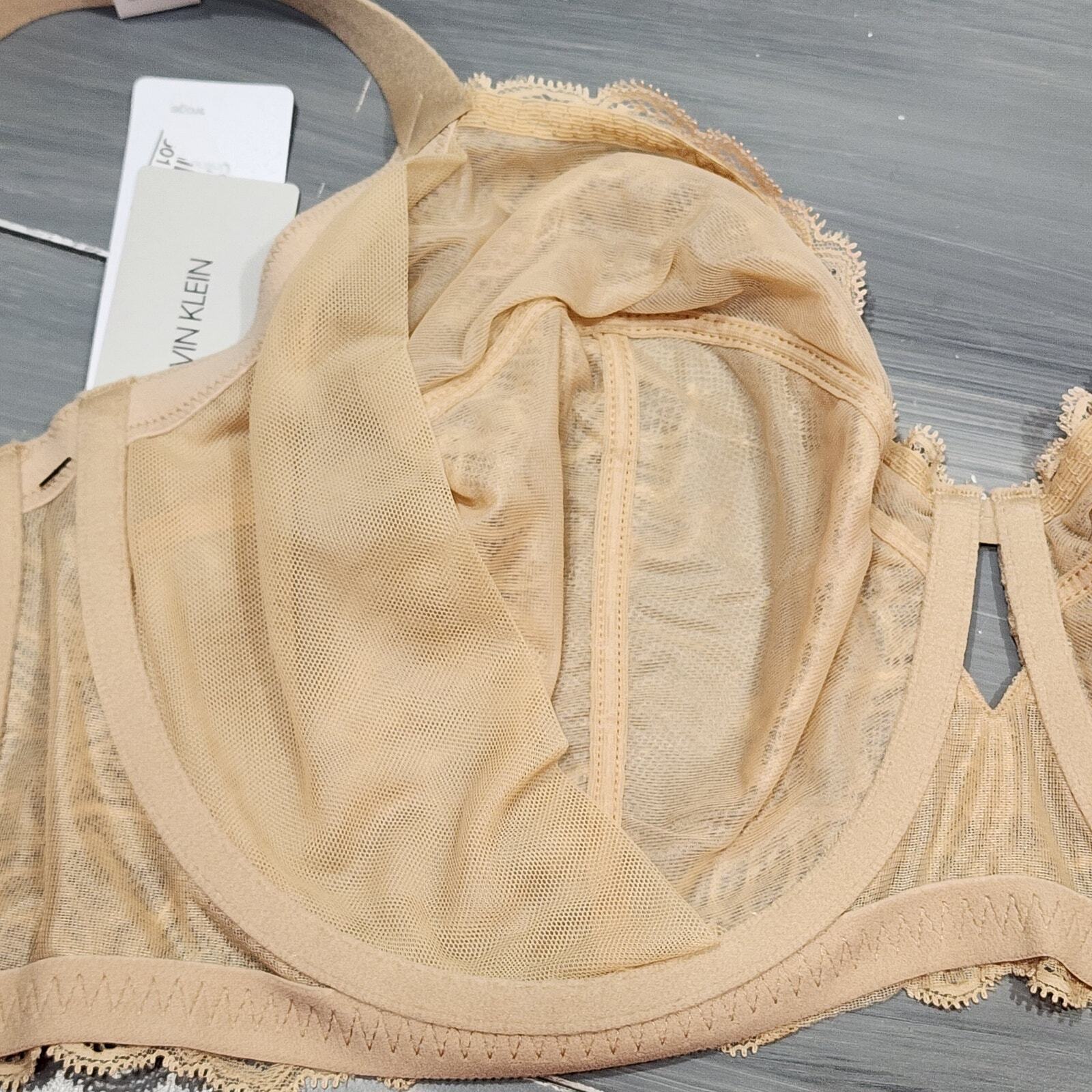 Calvin Klein Seductive Comfort Bra 42D With Lace Full Coverage  QF1741 Beige thumbnail 7
