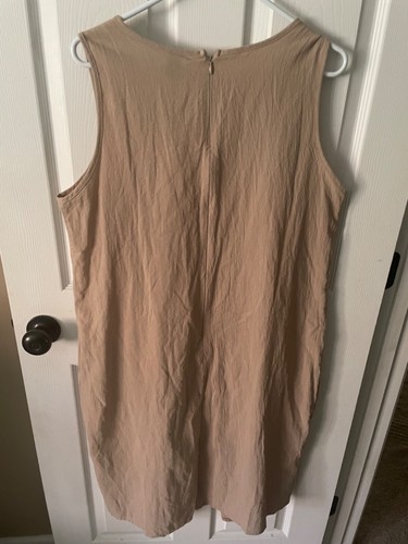 EMERY ROSE Solid Dual Pocket Khaki Linen Style Tank Dress Size XL NWT - Picture 7 of 9