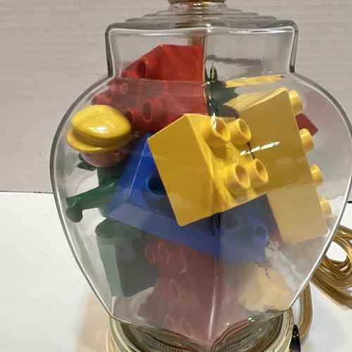 Vintage Lego Duplo Filled Childs Electric Glass Lamp Zookeeper Bricks VERY CUTE - Picture 4 of 16