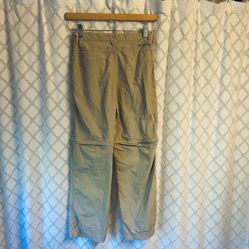 Kids Columbia Zip-off Convertible Beige Pants Size M Quick Dry For Travel Hiking - Picture 3 of 4