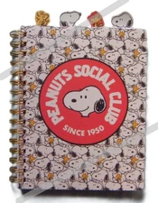 Peanuts Snoopy Social Club Spiral Bound 96 Lined Pages Notebook Tab New (K/2501)