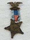 CIVIL WAR GAR Grand Army Of the Republic VETERANS Post Officer BADGE Numbered