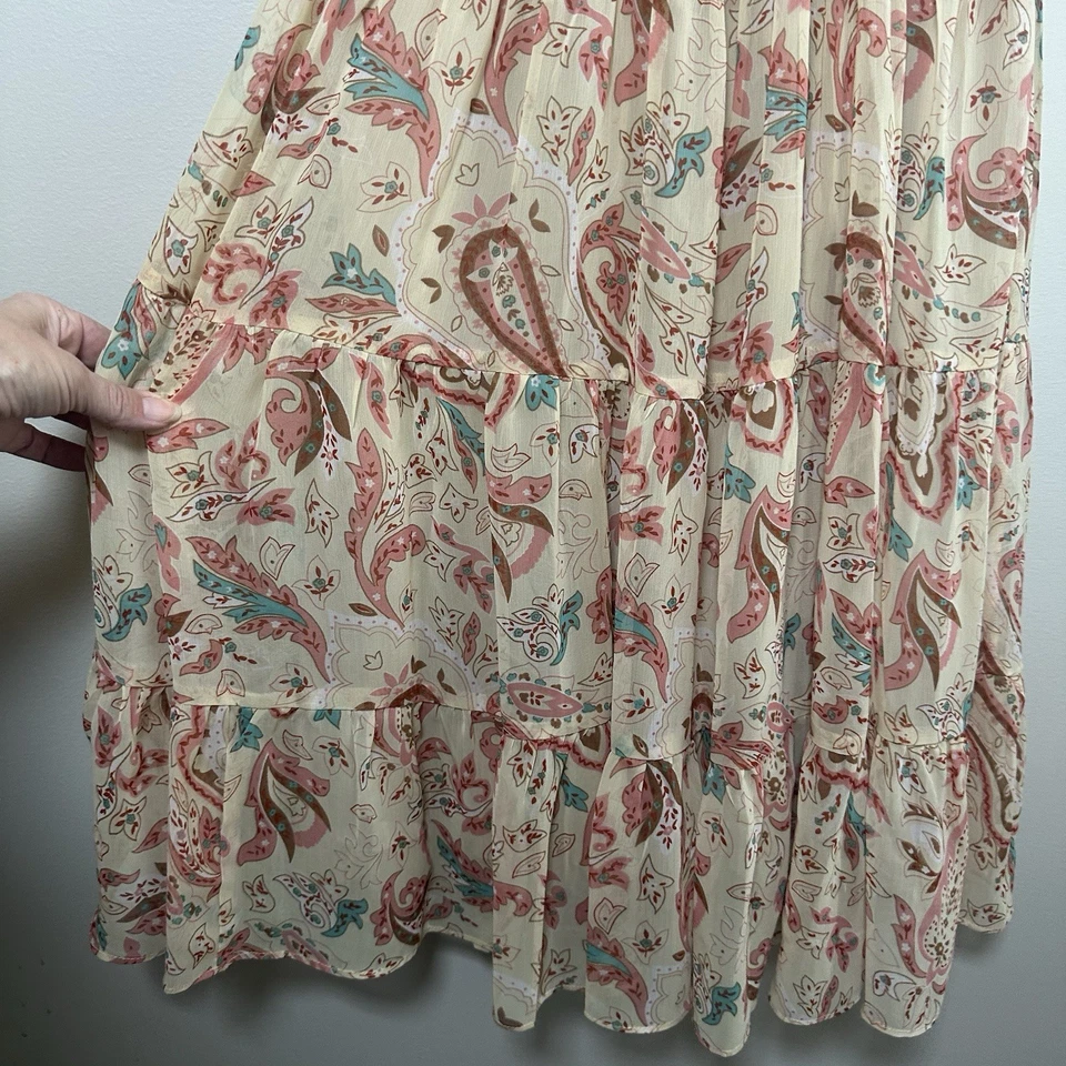 Vestido Babydoll De Colección Y2K Dressbarn Talla 12 Cintura Caída Volantes Sin Mangas Hada Boho Foto 4 de 4