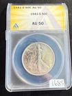 Beauty! 1941-S 50C Walking Liberty SILVER Half Dollar 50c ANACS AU 50 AU50 1685