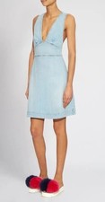 Stella McCartney Washed Denim Jeans Dress IT40-XS-6 Blue Crossover Back...
