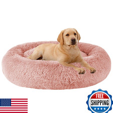 MFOX Calming Dog Bed Donut Cuddler Faux Fur for Medium Large Pets - 15/30/50/90