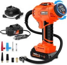 Tire Inflator Portable Air Compressor, Cordless Car Tire Pump with 20V Rechargea