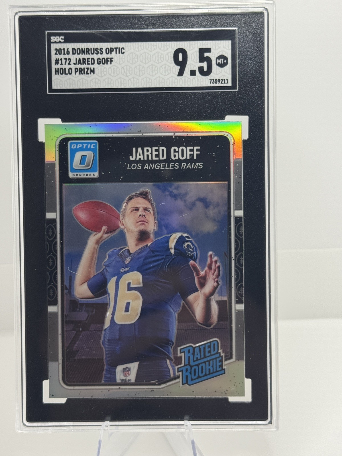 2016 Donruss Optic Holo Rated Rookie Jared Goff RC #172 SGC 9.5 Rams