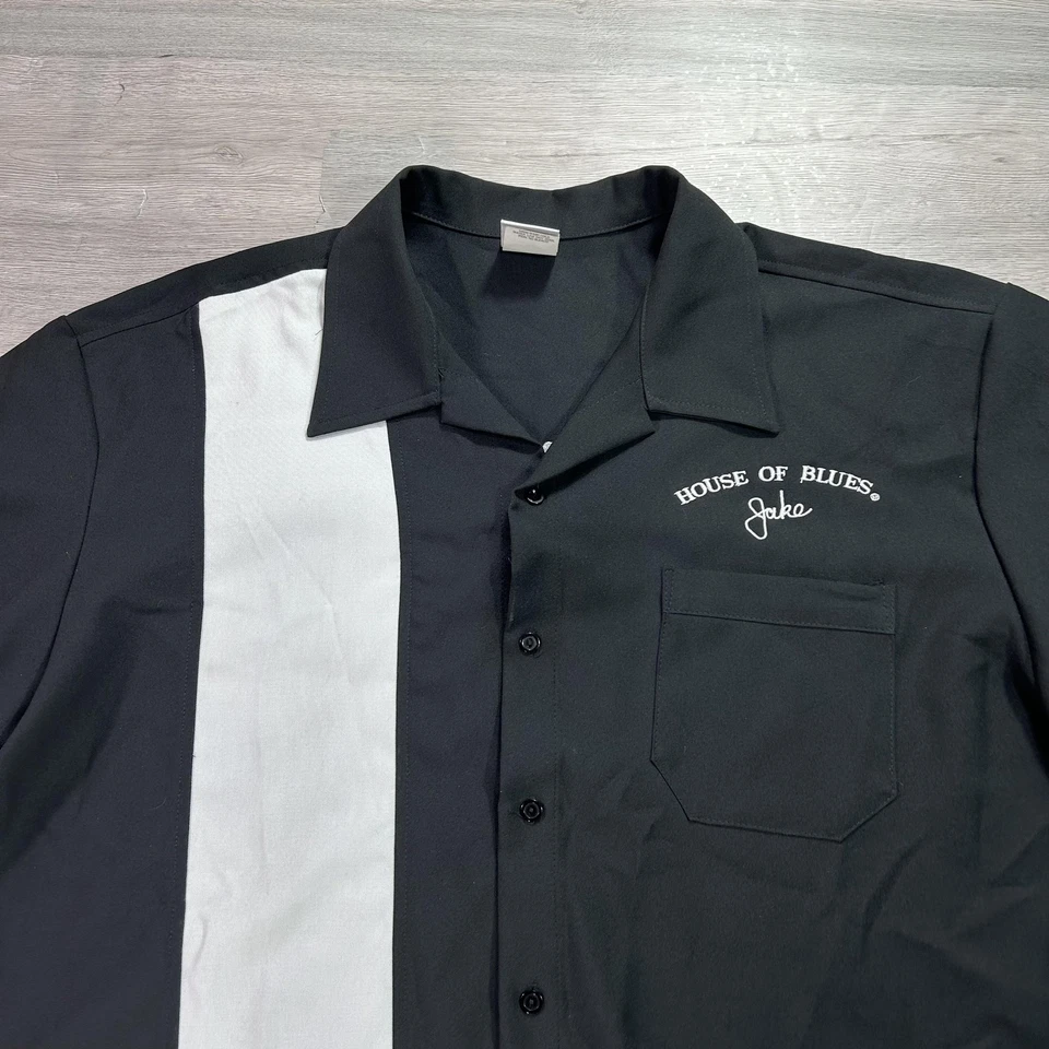 Camisa Blues Brothers Para Hombres 2XL Negra Blanca Bowling Camp House of Blues Hecha en EE. UU. Foto 3 de 4