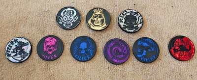 WCF-WORLD POG FEDERATION-KINIS/Slammers-KILLERS-Vintage 90s Pogs-Plastic 9 Off