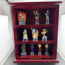 2011 USMC Curio Collection Display W/ 10 Figures Military Marines Soldiers -NOTE