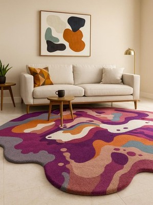 Designer Rug | Irregular Rug | Wool area Rugs | Living Room Rug | Tufted A139