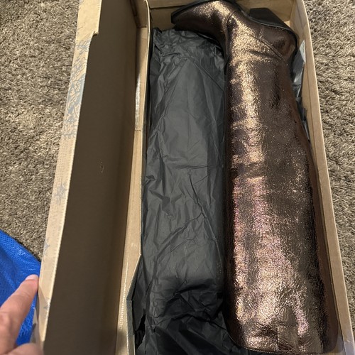 Neu mit Karton 278 $ Free People lässige Overknee-Stiefel dreifach Krone bronze metallic 7 - Bild 3 von 5