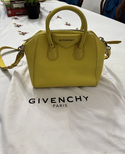 Givenchy Yellow Sugar Goatskin Leather Mini Antigona Bag
