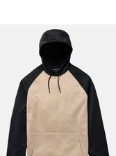 Mens BURTON Crown Weatherproof Fleece Pullover Hoodie SUMMIT TAUPE HEATHER/BLACK