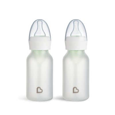 Munchkin Bond Silicone Coated Glass Baby Bottles - Anti-Colic Feeding System wit