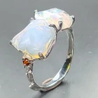 Rough gem Natural Opal Ring 925 Sterling Silver Size 7 /R462479