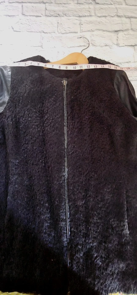 Eileen Fisher Suri альпака и кожаное пальто с длинным рукавом куртка с подкладкой черный L новый с Ярлыками - Изображение 3 из 4