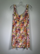 Nine West Dress SZ 2 Floral Mini Multicolor Scoop Neck Sleeveless Bloomcore