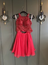 Sherri Hill Red Two-Piece Formal Prom Short Dress Size 2