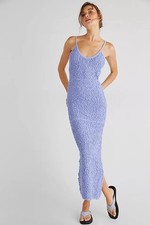 Free People ‘Za Za’ Midi Dress Purple Side Slit Size Small