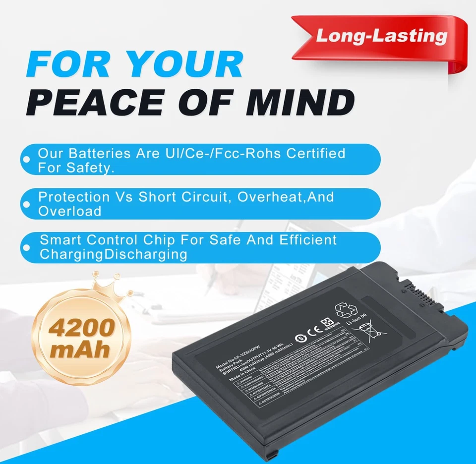 Batería compatible CF-VZSU0PW CF-VZSU0PR para Panasonic Toughbook CF-54 46Wh 4200 Foto 4 de 4