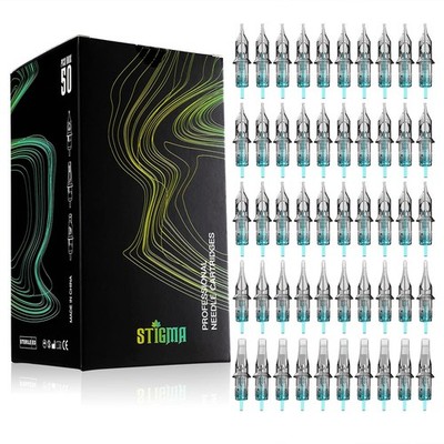 STIGMA Aquamarine Knight Tattoo Cartridge Needles 50pcs Standard RL+RM, Blue 