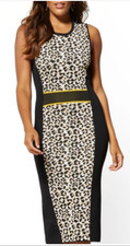 New York & Company Sleeveless Leopard Print Sheath Dress Size XXL